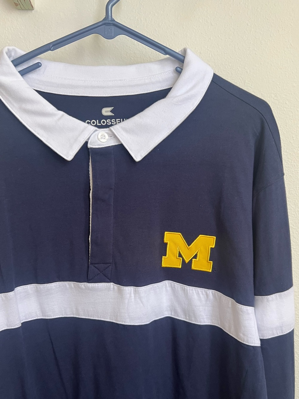 NWT Men's Colosseum University of Michigan Navy Polo - Picture 2 of 5